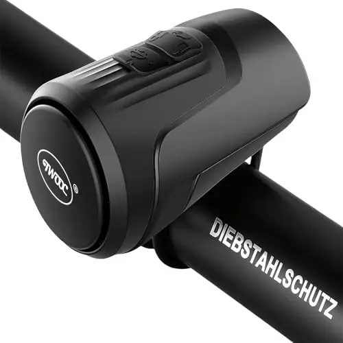 Kimairy Electric Bike Bell, 125db Anti-Theft Alarm Loud Electric Bike Horn for Adults with 1 Sound Modes USB Rechargeable Battery Waterproof Bicycle Horn for MTB/BMX/Scooter/Road Cycling - 6