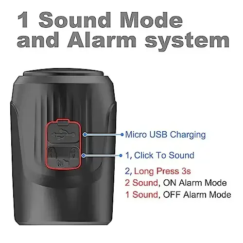 Kimairy Electric Bike Bell, 125db Anti-Theft Alarm Loud Electric Bike Horn for Adults with 1 Sound Modes USB Rechargeable Battery Waterproof Bicycle Horn for MTB/BMX/Scooter/Road Cycling - kimairy