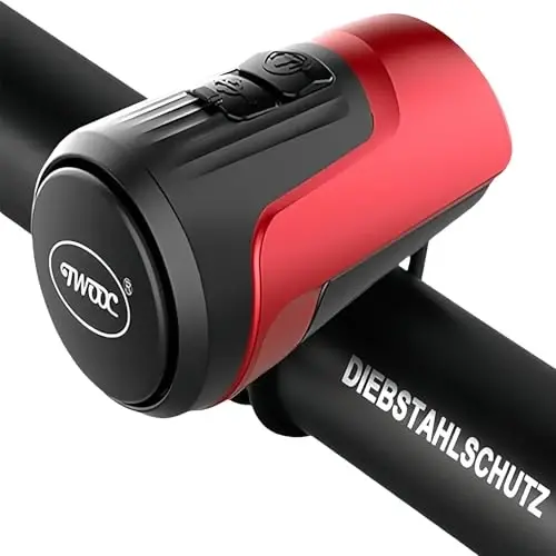 kimairy Electric Bike Bell, 125db Anti-Theft Alarm Loud Electric Bike Horn for Adults with 1 Sound Modes USB Rechargeable Battery Waterproof Bicycle Horn for MTB/BMX/Scooter/Road Cycling - 1