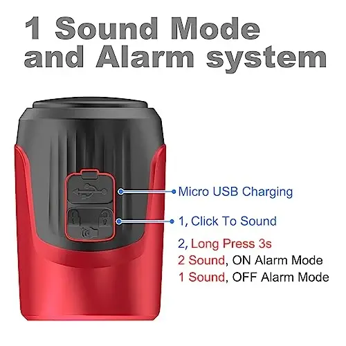kimairy Electric Bike Bell, 125db Anti-Theft Alarm Loud Electric Bike Horn for Adults with 1 Sound Modes USB Rechargeable Battery Waterproof Bicycle Horn for MTB/BMX/Scooter/Road Cycling - KIMAIRY (1)