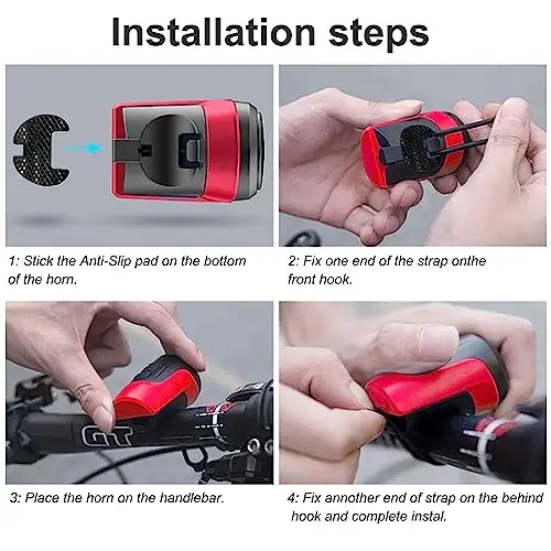 kimairy Electric Bike Bell, 125db Anti-Theft Alarm Loud Electric Bike Horn for Adults with 1 Sound Modes USB Rechargeable Battery Waterproof Bicycle Horn for MTB/BMX/Scooter/Road Cycling - 5