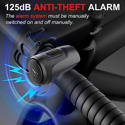 kimairy Electric Bike Bell, 125db Anti-Theft Alarm Loud Electric Bike Horn for Adults with 1 Sound Modes USB Rechargeable Battery Waterproof Bicycle Horn for MTB/BMX/Scooter/Road Cycling - 2