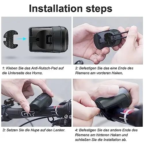 kimairy Electric Bike Bell, 125db Anti-Theft Alarm Loud Electric Bike Horn for Adults with 1 Sound Modes USB Rechargeable Battery Waterproof Bicycle Horn for MTB/BMX/Scooter/Road Cycling - 4