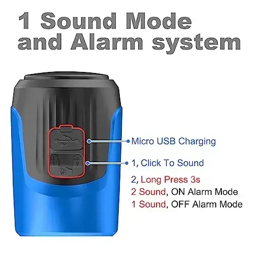 kimairy Electric Bike Bell, 125db Anti-Theft Alarm Loud Electric Bike Horn for Adults with 1 Sound Modes USB Rechargeable Battery Waterproof Bicycle Horn for MTB/BMX/Scooter/Road Cycling - 2