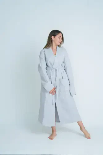 Kimono 4 qavat musllin xalat - NATURAL (1)