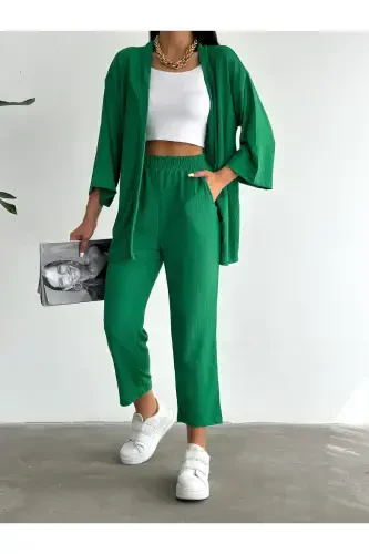 Kimono Burmali Kostyum-yashil - ALENMODA (1)