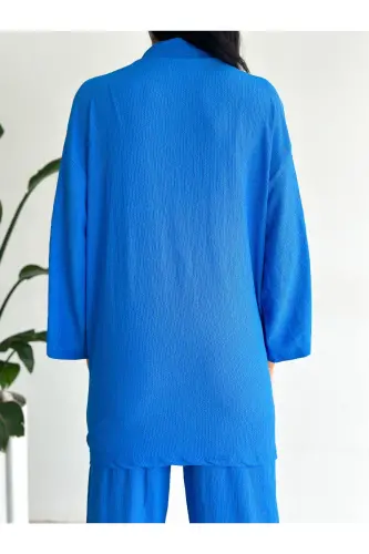 Kimono Bürümcük Takım Elbise-mavi - 5