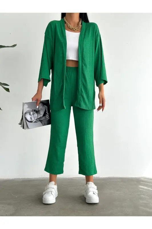 Кимоно Бүрүмчүк Такым Эльбисе-йешил - ALENMODA