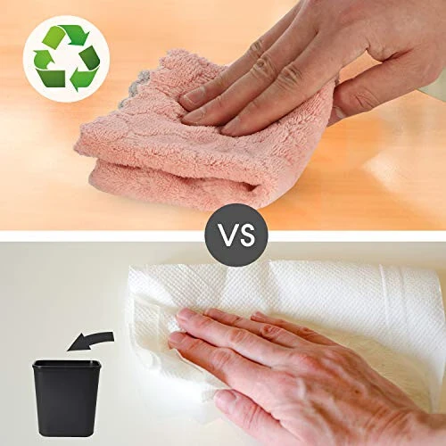 kimteny Cleaning Cloths Kitchen Towels Microfiber Washcloths Lint Free Dish Cloth Reusable Dishtowels Household Super Absorbent Fast Drying, 10