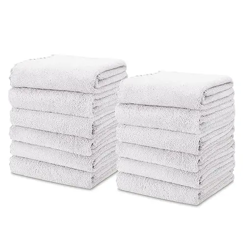 kimteny Kitchen Cloth Dish Towels, 13x28 Inches Premium Dishcloths, Super Absorbent Coral Velvet Microfiber Cleaning Cloths, Fast Drying Rags for Washing Dishes (13x28-12 Pack, White) - KIMTENY