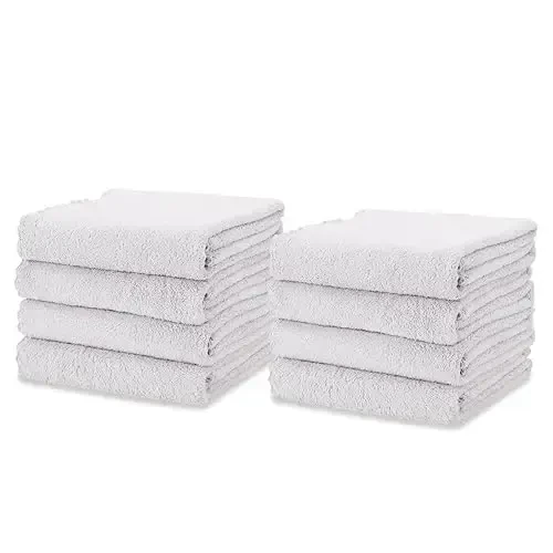 kimteny Oshxona Sochig'i Idish Sochiqlari, 13x28 dyuymli Premium Idish Sochiqlari, Super Absorbent Marjon Baxmal Mikrofiber Tozalash Sochiqlari, Idish Yuvish uchun Tez Quriydigan Latta (13x28-8 Paket, Oq) - 1