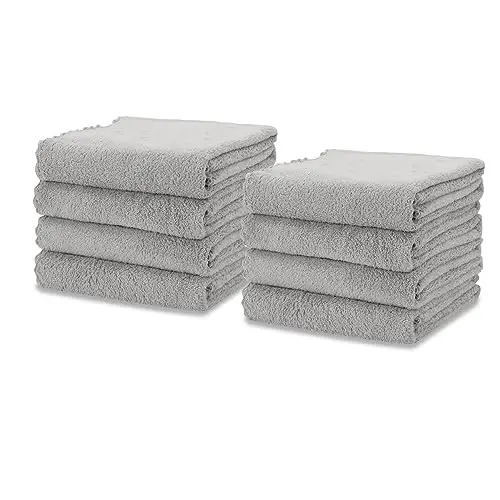 kimteny Oshxona Sochig'i Idish Sochiqlari, 13x28 dyuymli Premium Idish Sochiqlari, Super Absorbent Marjon Velvet Mikrofiber Tozalovchi Sochiqlar, Idishlarni Yuvish uchun Tez Quriydigan Latta (13x28-8 dona, Kulrang) - 1