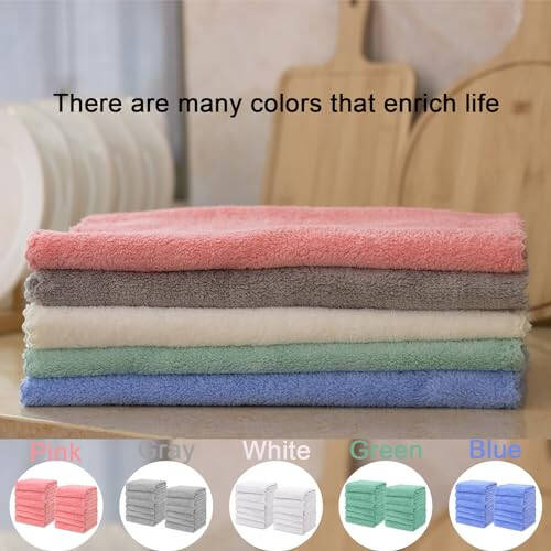 kimteny Oshxona Sochig'i Idish Sochiqlari, 13x28 dyuymli Premium Idish Sochiqlari, Super Shimuvchi Marjon Baxmal Mikrofiber Tozalash Sochiqlari, Idish Yuvish uchun Tez Quritadigan Latta (13x28-6 Pack, Kulrang) - 7