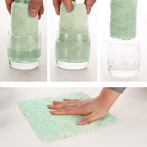 kimteny Cleaning Cloths Kitchen Towels Microfiber Washcloths Lint Free Dish Cloth Reusable Dishtowels Household Super Absorbent Fast Drying, 10