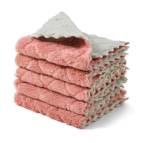kimteny Tozalash Matosi Oshxona Sochiqlari Mikrofiber Mato Lintsiz Idish Matosi Qayta ishlatiladigan Idish Sochiqlari Uyda Super Changni Yutuvchi Tez Quritadigan, 10