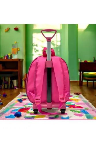 Kindergarten Nursery Children's Suitcase Backpack Wheeled Trolley-Kuromi - 8