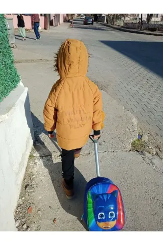 Kindergarten Nursery School Children Suitcase Backpack Wheeled Pijamaskeliler Backpack-Green - 4