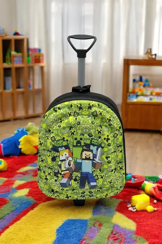 Kindergarten Nursery School Kids Suitcase Backpack Trolley Wheeled-Multi Color - 4