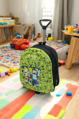 Kindergarten Nursery School Kids Suitcase Backpack Trolley Wheeled-Multi Color - 5