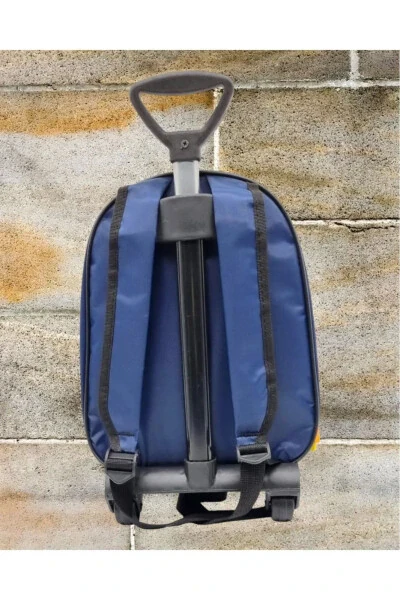 Kindergarten Preschool Rocket Galaxy Printed Embossed Pull-Along Wheeled School Bag Backpack - 4