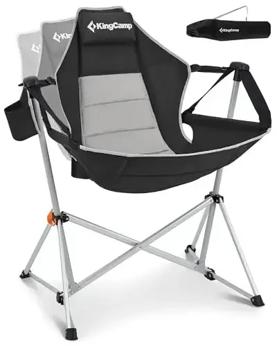 KingCamp Hammock Camping Chair, Swinging Portable Folding Camp Chairs for Adults Max 400lbs Heavy Duty Foldable Oversized Rocker with Aluminum Alloy Frame Cup Holder for Outdoor Beach Patio Sport 