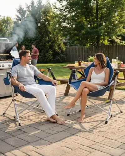 KingCamp Hammock Camping Chair, Swinging Portable Folding Camp Chairs for Adults Max 400lbs Heavy Duty Foldable Oversized Rocker with Aluminum Alloy Frame Cup Holder for Outdoor Beach Patio Sport - 2