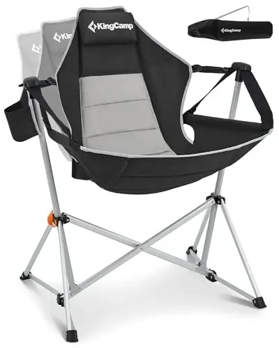 KingCamp Hammock Camping Chair, Swinging Portable Folding Camp Chairs for Adults Max 440lbs Heavy Duty Foldable Oversized Rocker with Aluminum Alloy Frame Cup Holder for Outdoor Beach Patio Sport - 3