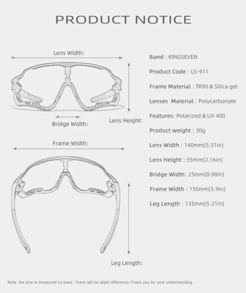 KINGSEVEN Polarize Bisiklet Gözlüğü Erkek Kadın Bisiklet MTB Yol Bisikleti Güneş Gözlüğü 4 Değiştirilebilir Lens ile LS-911 - 2