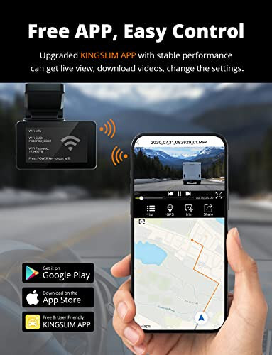 Kingslim D4 Çift Göğüs Kamerası Dahili WiFi GPS ile, Ön 4K/2.5K Arka 1080P Araçlar İçin, 3