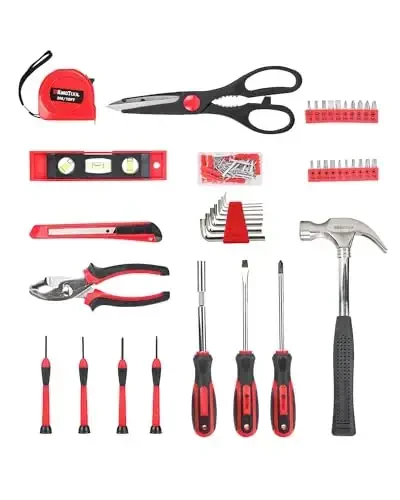 KingTool Home Repair Tool Kit - 149 Pieces Basic Home Repair Tool Set, General Mechanic Tool Set, General Household Tool Kit with Plastic Toolbox, Perfect for Homeowner, Office & College Repairs - 3