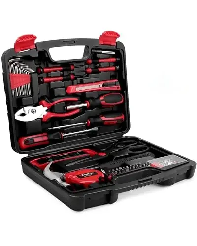 KingTool Home Repair Tool Kit - 149 Pieces Basic Home Repair Tool Set, General Mechanic Tool Set, General Household Tool Kit with Plastic Toolbox, Perfect for Homeowner, Office & College Repairs - 1