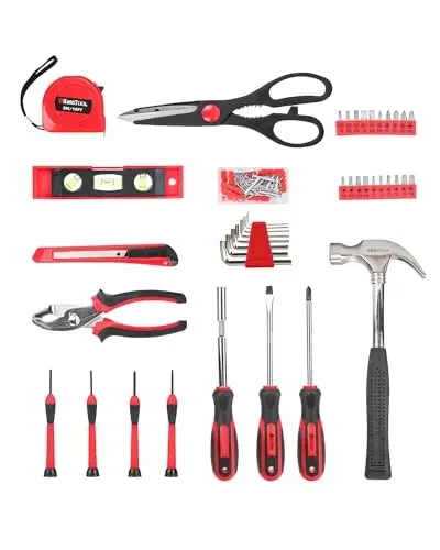 KingTool Home Repair Tool Kit - 149 Pieces Basic Home Repair Tool Set, General Mechanic Tool Set, General Household Tool Kit with Plastic Toolbox, Perfect for Homeowner, Office & College Repairs - 3