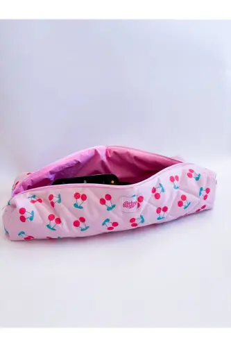 Kirazlı Pembe Saç Maşa Düzleştirici Çantası Airwrap Airstrait İçin Uyumlu Büyük Seyahat Çantası-Kirazlı Pembe - 1