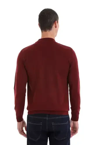 Kiremit Regular Fit Tekis Yarim Balıkçı Yoqali Jun Triko Kazak-Kiremit - 6