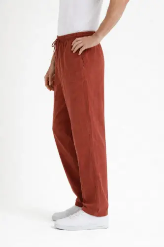 Kiremit Renk Erkek Keten Pantolon-Kiremit - COMBİNE MİCHAİL (1)