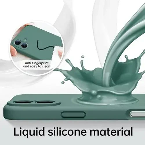 Kiresen for iPhone 16 Case with 2 Screen Protectors - Compatible with Magsafe - Upgraded Camera Protection - Liquid Silicone Protective Phone Case for Men, Women,Girls - Dark Green - 5