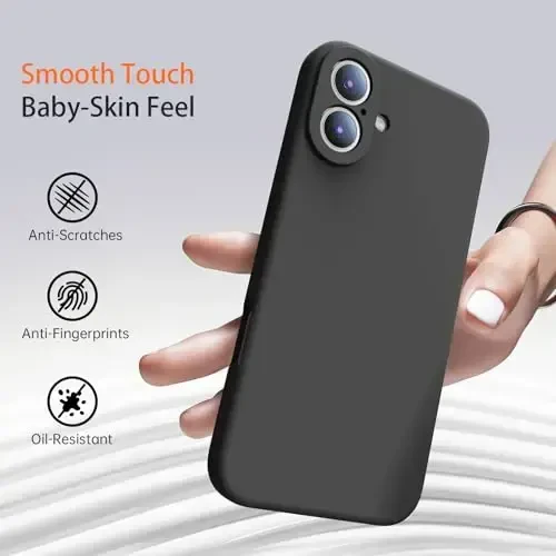 Kiresen for iPhone 16 Case with 2 Screen Protectors - Compatible with Magsafe - Upgraded Camera Protection - Liquid Silicone Protective Phone Case for Men, Women,Girls - Dark Grey - 6