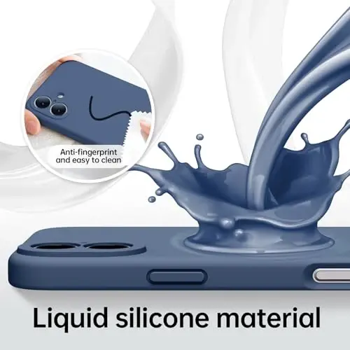 Kiresen for iPhone 16 Case with 2 Screen Protectors - Compatible with Magsafe - Upgraded Camera Protection - Liquid Silicone Protective Phone Case for Men, Women,Girls - Navy Blue - 5