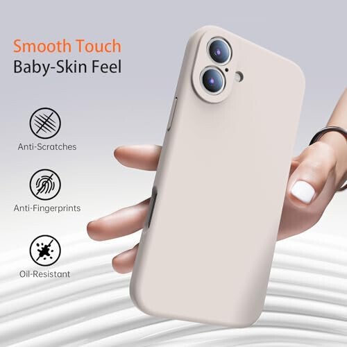 Kiresen for iPhone 16 Case with 2 Screen Protectors - Compatible with Magsafe - Upgraded Camera Protection - Liquid Silicone Protective Phone Case for Men, Women,Girls - Rock Grey - 6