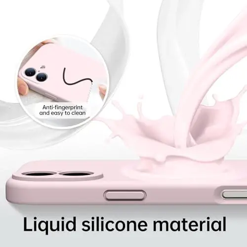 Kiresen iPhone 16 uchun g'ilof, 2 ta ekran himoyachisi bilan - Magsafe bilan mos - Kamera himoyasi takomillashtirilgan - Ayollar va qizlar uchun suyuq silikon himoya telefon g'ilofi - Elegant pushti - 5