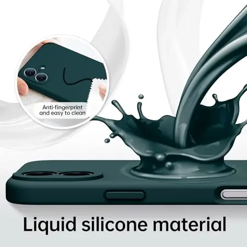 Kiresen iPhone 16 uchun g'ilof, 2 ta ekran himoyachisi bilan - Magsafe bilan mos - Kamera himoyasi yangilandi - Suyuq silikon himoya telefon g'ilofi erkaklar, ayollar, qizlar uchun - Qoraqayin yashili - 5