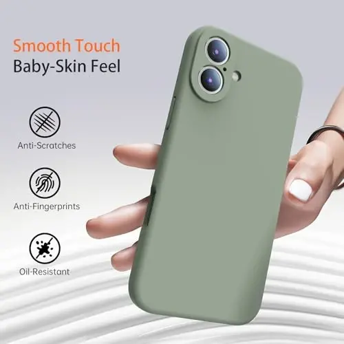 Kiresen iPhone 16 uchun g'ilof, 2 ta ekran himoyachisi bilan - Magsafe bilan mos keladi - Takomillashtirilgan kamera himoyasi - Erkaklar, ayollar, qizlar uchun suyuq silikon himoya telefon g'ilofi - Chinni ko'k - 6