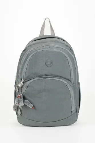 Kırinkıl Su Geçirmez Kumaş Büyük Boy Unisex Okul Sırt Ve Seyahat Çantası - gri - 1