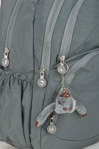Kırinkıl Su Geçirmez Kumaş Büyük Boy Unisex Okul Sırt Ve Seyahat Çantası - gri - 4