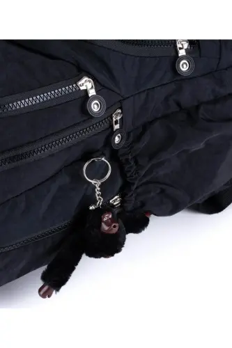 Kırinkıl Su Geçirmez Kumaş Büyük Boy Unisex Okul Sırt Ve Seyahat Çantası - Siyah1 - SAMILON (1)