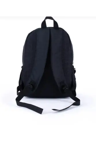 Kırinkıl Su Geçirmez Kumaş Büyük Boy Unisex Okul Sırt Ve Seyahat Çantası - Siyah1 - 5