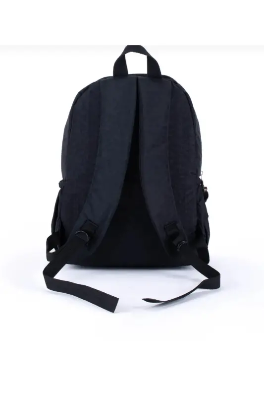 Kırinkıl Su Geçirmez Kumaş Büyük Boy Unisex Okul Sırt Ve Seyahat Çantası - Siyah1 - 5