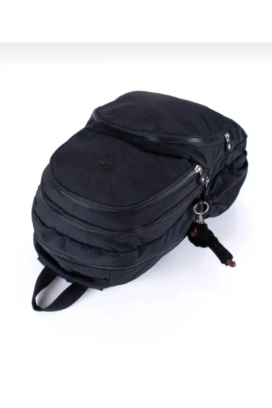 Kırinkıl Su Geçirmez Kumaş Büyük Boy Unisex Okul Sırt Ve Seyahat Çantası - Siyah1 - 6