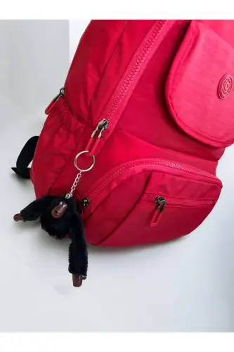 Kırinkıl Su Geçirmez Üstten Kapaklı Büyük Boy Unisex Okul Sırt Ve Seyahat Çantası - kirimizi - 3