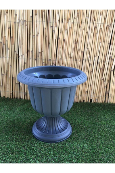 Kirish yo'li uchun guldon 9,8 litr - Dekorativ guldon - Katta qora guldon - SERİNOVA (1)